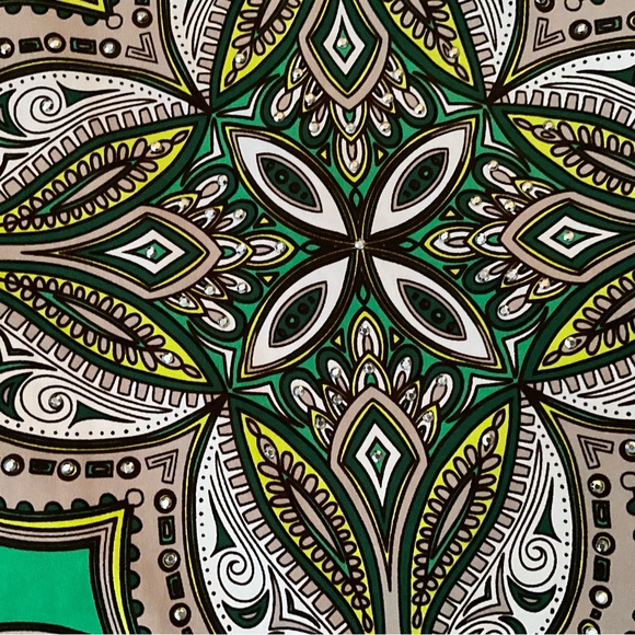 INC.International Concepts Embellished Top Tunic Blouse Green Cowgirl Green Top - Picture 6 of 7